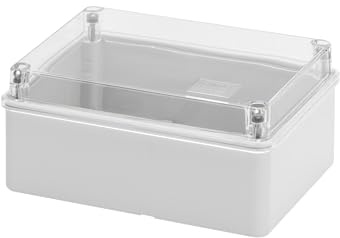 Gewiss GW44426 glatten Wand Box für JUNCTION, elektrischen und elektronischen Geräten, Uni geschraubt, transparentem Deckel 150 mm Länge x 110 mm Höhe x 70 mm Durchmesser, 29 mm max Loch, grau