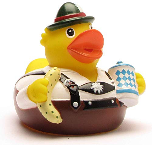Duckshop I Badeente City Duck Bayern I Quietscheente I inkl. Quietscheentchen-Schlüsselanhänger im Set I Geschenk für Oktoberfest I Präsent Sammler I Souvenir