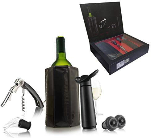 Vacu Vin Profi Basis Weinset Weinzubehör, Kunststoff, schwarz, normal