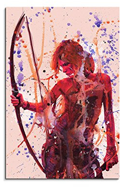 Tomb_Raider_90x60cm Splash Art Paul Sinus Aquarell, Gemälde, Kunstbild auf Leinwand