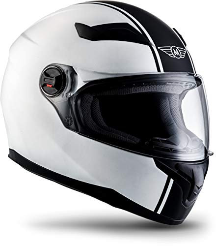 MOTO Helmets® X86 „Racing Matt White“ · Integral-Helm · Full-Face Motorrad-Helm Roller-Helm Cruiser · ECE Visier Schnellverschluss Tasche XS (53-54cm)