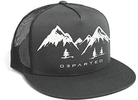 DEPARTED Herren Mesh Trucker Hat mit Print/Aufdruck - Snapback Cap - No. 35, dunkelgrau