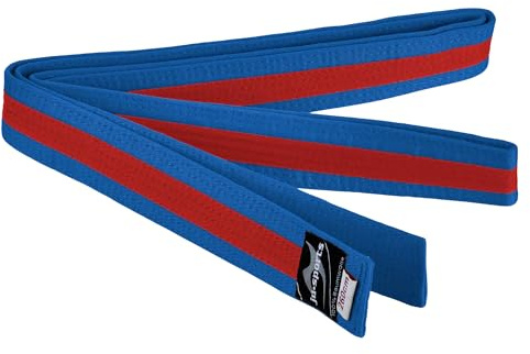 Ju-Sports Budogürtel weiß/gelb/weiß 100% Baumwolle 4 cm breit - Hautfreundlicher Kampfsport Gürtel mit exzellenter Feuchtigkeitsaufnahme für Budo, Judo, Karate, Kickboxen & mehr