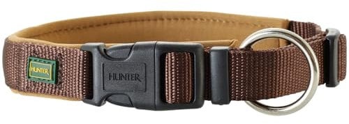 HUNTER Hundehalsung NEOPREN VARIO PLUS, Farbe: braun/caramel, strapazierfähiges Nylon, weiche Neoprenpolsterung, stufenlos verstellbar, mit Zugentlastung, pflegeleicht, komfortabel, Größe: L-XL/2,5