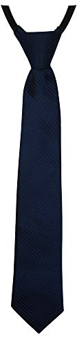 Soul-Cats gestreifte Jungen/Kinder Krawatte 40cm lang, vorgebunden und verstellbar, Farbe: dunkelblau