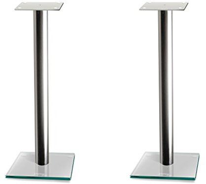 NorStone Epur Stand Pied d'enceinte bibliothèque Hauteur 60 cm Finition Argent Satiné