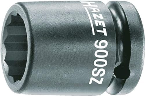 HAZET Schlag- Maschinenschrauber Steckschlüsseleinsatz 900SZ-32 I 12,5 mm Vierkantantrieb, 32 mm Schlüsselweite, mit Bohrung I Steck-Nuss phosphatiert und geölt für Maschinenbetätigung