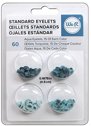 We R Memory Keepers 0633356415770 Ösen & Unterlegscheiben Crop-A-Dile-Standard-Aqua (60 Stück)