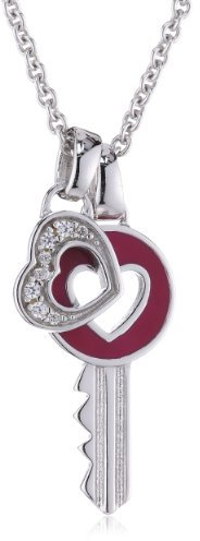 Esprit Damen-Kette love passion 925 Sterlingsilber 8 Zirkonia farblos 42-45cm S.ESNL92162A420
