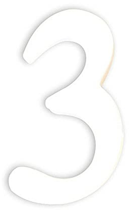 Décopatch AC343O - White papier-mâché stand 1.5x7.3x12 cm, Small '3' SYMBOL