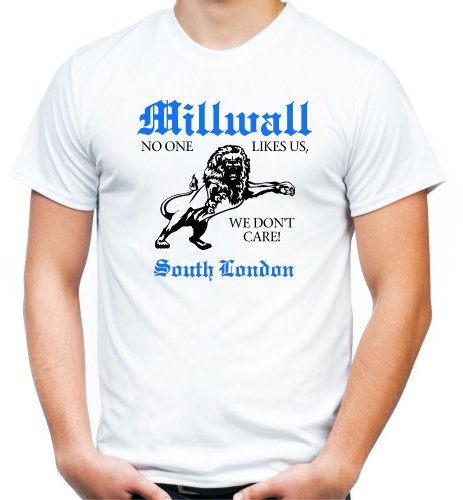 Millwall South London T-Shirt | Fussball | | Sport | Männer | Herren | Trikot | England | Ultras | Weiß (L)