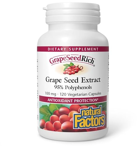 Natural Factors, GrapeSeedRich Grape Seed Extract, Antioxidant Support for Healthy Inflammatory Response, 120 Capsules