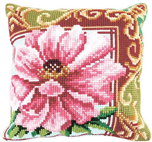 Collection d'Art CdA Kreuzstichkissen Luxuriöse Lilly I 5173, 40x40cm, Stickbild vorgezeichnet