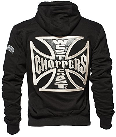 West Coast Choppers Zip Hoody Cross Panel, Farbe:black;Größe:XL