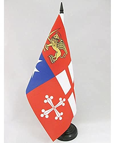 BANDIERA DA TAVOLO ITALIA QUATTRO REPUBBLICHE MARINARE 21x14cm - PICCOLA BANDIERINA ITALIANA 14 x 21 cm - AZ FLAG