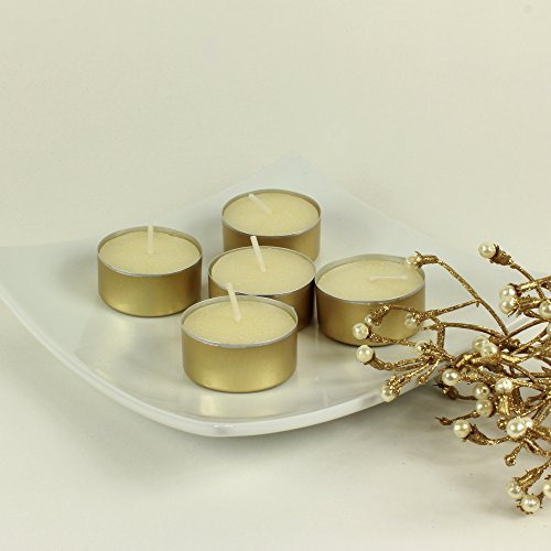 Teelichter mit Glimmer 38 mm creme 10 Stück von Wenzel