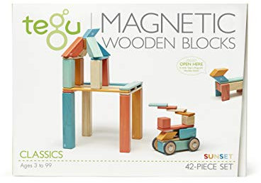 Tegu 42P-SNS-508T Stück Tegu Magnetisches Holzblock-Set - Sonnenuntergang, Mehrfarbig