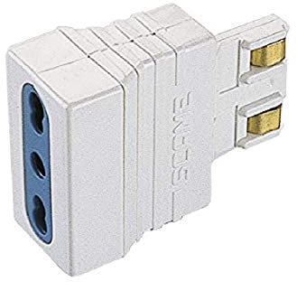 POLY POOL - PP0650Q Einfach-Adapter Lamellenstecker Groß 16A 2P+T - Adapter MAGIC 250V Bivalente Steckdose Italienisch-Deutsch 10A/16A 2P+T - Bivalente Lamellensteckdosenadapter 100% Made in Italy