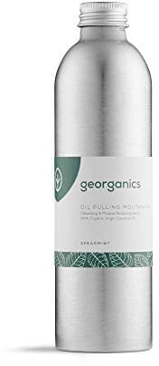 OIL PULLING MOUTHWASH: Cleansing & Plaque Removing Blend with Organic Virgin Coconut Oil (Spearmint, 275ml)