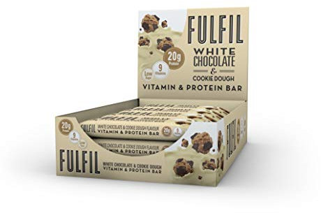 FULFIL Vitamin and Protein Bars (15 x 55 g Bars) — White Chocolate Cookies and Cream Flavour — 20 g High Protein, 9 Vitamins, Low Sugar