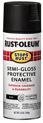 Rust-Oleum 7798830 Stops Rust Spray Paint, 12 oz, Semi-Gloss Black