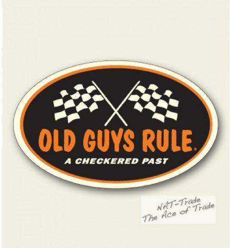 Aufkleber Old Guys Rule Checkered Flaggs