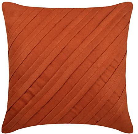 The HomeCentric Rost Kissen Fälle, Strukturierter Biesen Solid Color Kissen Decken, 45x45 cm Dekorative Kissenbezuge, Faux Veloursleder Kissenbezuge, Zeitgenossisch Dekouberwurf - Contemporary Rust