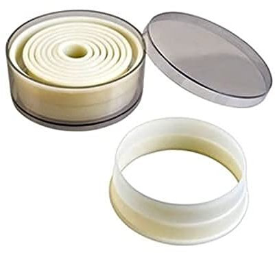 Ibili 784201 Lot de 9 emporte-pièces arrondi Lisse Corta MASAS Redondo Liso (9 PC), Stainless Steel, Blanco, 10 x 10 x 5 cm, 9