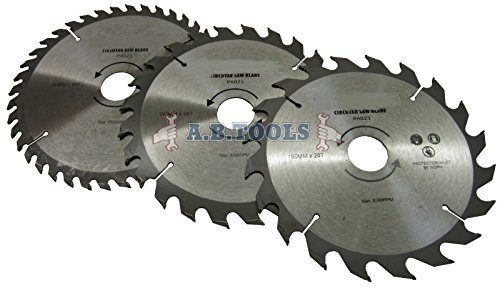 3pc 190mm TCT circular saw blades 20 / 24 and 40 teeth INC adapter rings TE522