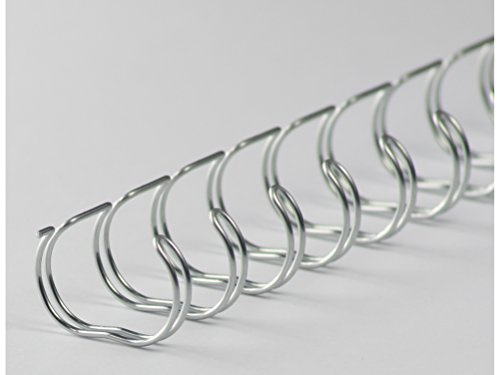 r&b 23RM143-SV Drahtbinderücken 23 Ringe 14.3 mm, 9/16 Zoll, 2:1 Teilung, 50 Stück, silver