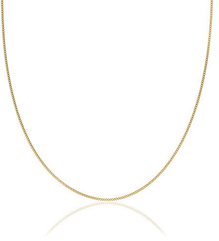 2mm 18K gold plated on solid sterling silver 925 Italian diamond cut FLAT CURB link chain necklace bracelet anklet with spring ring clasp - inch 26/65cm