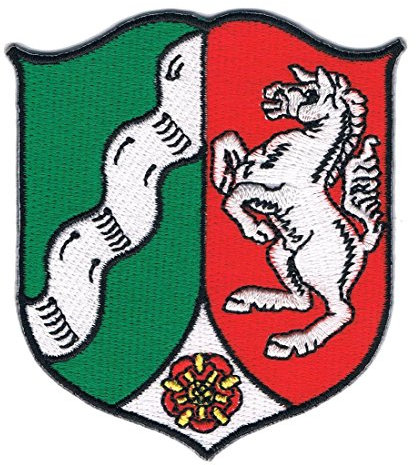 Aufnäher Bügelbild Iron on Patches Applikation Landeswappen Nordrhein - Westfalen