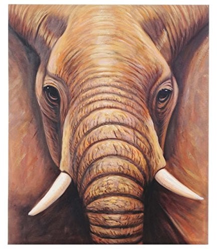 Mendler Ölgemälde Nahaufnahme Elefant, 120x100cm