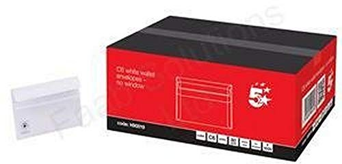 5 Star C6 White Envelopes Peel and Seal (1000 Pack) Envelope Wallet Strong 80gsm