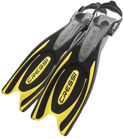 Cressi Herren Flossen Frog Plus, schwarz/gelb, 45/47, BF205144