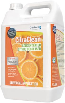 Citraclean Concentrated Orange Citrus Degreaser – Heavy-Duty Degreaser for Oil, Grease & Dirt – Non-Caustic, Biodegradable, Fresh Citrus Scent – Safe for Floors, Equipment, Vehicles, Walls - 5 Litres