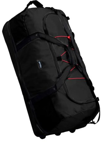 New Rebels Newark Schwarz 3 Rolls Reisetasche - 130L erweiterbare Tasche mit Tragegriffen Und Reißverschluss - 100% Polyester Material - Abnehmbarer Schultergurt - Wasserabweisende Tasche -