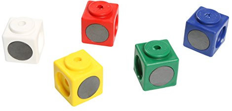 Dick-System Magnetische Riesen Steckwürfel, 10 Stück, Kantenlänge 3,4 cm, Blau