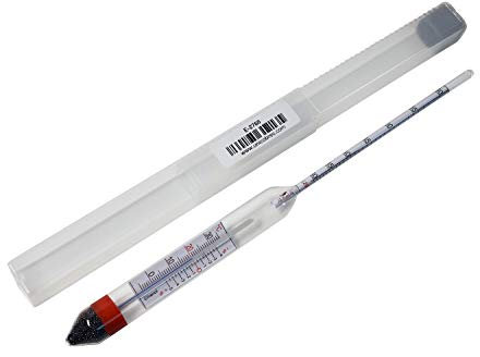 AL-AMBIK® Alkoholmeter mit integriertem Thermometer und Ausgleichsskala Messbereich 30-60 Vol% I Alkoholmessgerät Markenqualität für exakte Messungen I Lieferung inkl. Gebrauchsanleitung