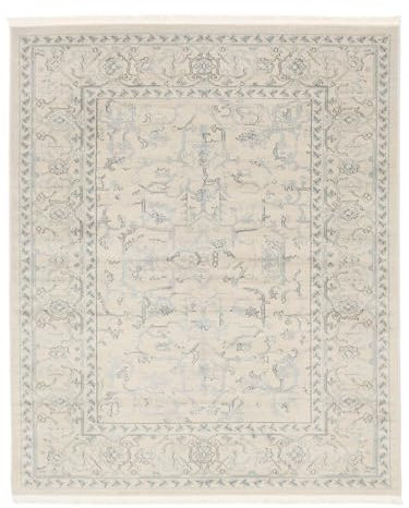RugVista Ziegler Manhattan, Teppich, / Kazak, 250 x 200 cm, Rechteckig, Niedriger Stapel, Wohnzimmer, Esszimmer, Schlafzimmer, Nur chemische Reinigung, Oeko_tex_100, Beige Hell Blau