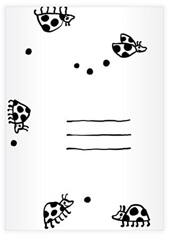 2 Süße DIN A4 Schulhefte, Rechenhefte mit Marienkäfer Umschlag zum Ausmalen Lineatur 26 (kariertes Heft)