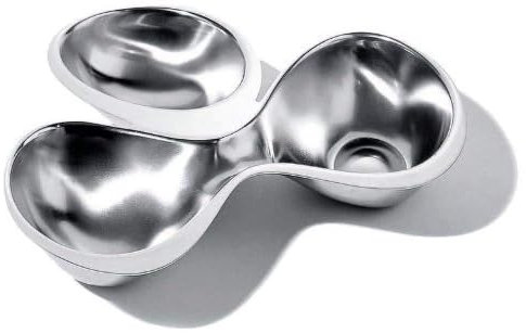 Alessi Babyboop 2 Part Dish by Ron Arad, Silver
