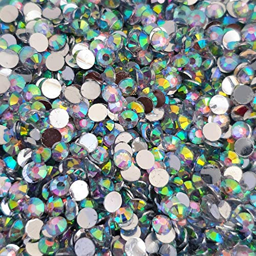 MajorCrafts 2000pcs 5mm ss20 Flat Back Resin Rhinestone Embellishment Gems (Crystal AB C33)
