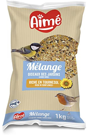 Ama Comida para Pájaros, Mezcla de Semillas Variada y Nutritiva, Bolsa de 1 KG, para Pájaros del Cielo y Animales Salvajes