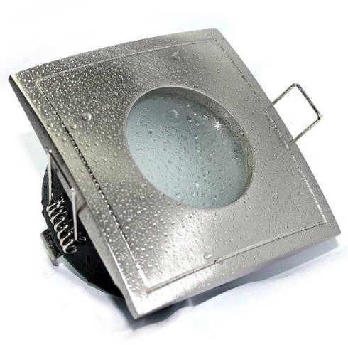 Kamilux Aqua Square LED Feuchtraum IP65 Bad Badezimmerstrahler Dusche, 230V, 5 Watt Power LED Leuchtmittel DIMMBAR in warmweiss inklusive
