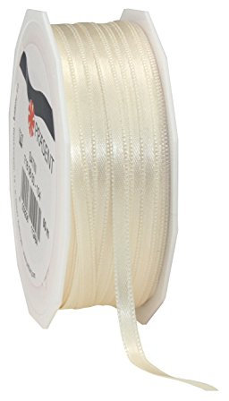 Präsent C.E. Pattberg Satin crème, 50 m Satinband zum Einpacken von Geschenken, 6 mm Breite, Geschenkband zum Dekorieren & Basteln, Dekoband, Anlass