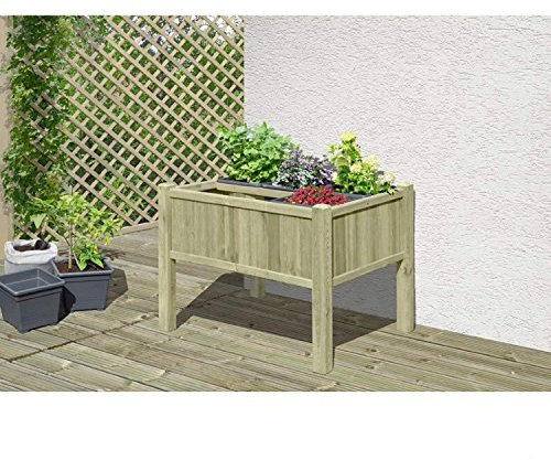 Gartenwelt Riegelsberger Hochbeet 109x78x80 cm Nadelholz KDI mit 6 Pflanzkasteneinsätzen Kräuterbeet Pflanzbeet Gemüsebeet