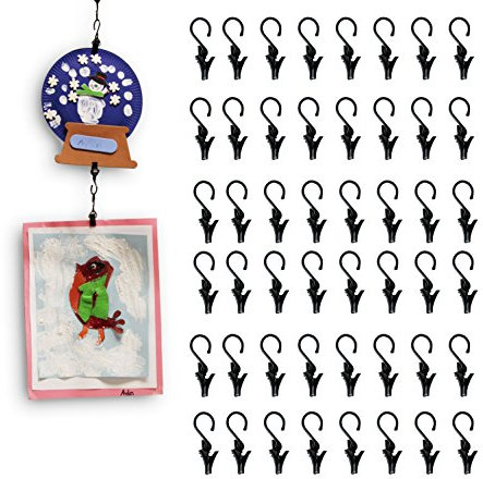 Türhaken zum Aufhängen oder Anklemmen für Kinder, Edelstahl, Durchmesser 1,3 cm, 48 Stück schwarz