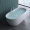 doporro Baignoire îlot ovale 170cm blanc Vicenza605 pour salle de bains acrylique avec bonde et robinetterie 170x80x60cm