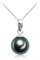 VIKI LYNN Collier pendentif perle de culture de Tahiti 9-10mm rond en argent sterling pour les femmes（or blanc